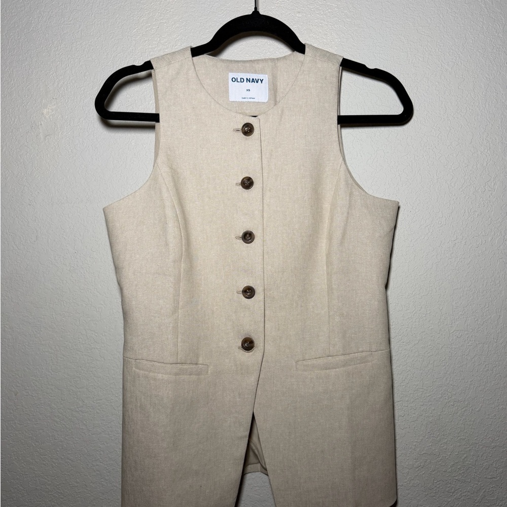 Old Navy Cream Buttoned Vest